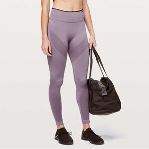 Lululemon Iconic Sweat Tight Compression Leggings Graphite Purple Size 4 XS